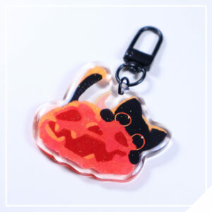Halloween Pumpkin Cat Acrylic Charm