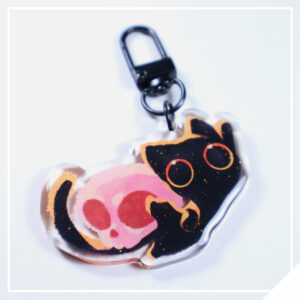 Halloween Skull Cat Acrylic Charm