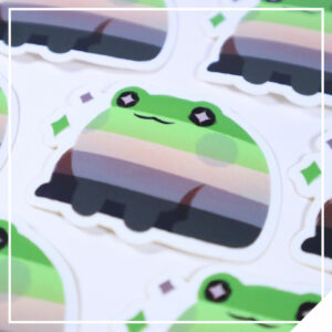 Pride Frog Sticker - Aromantic