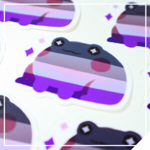 Pride Frog Sticker - Asexual