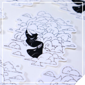 Black and White Sticker - Clouds