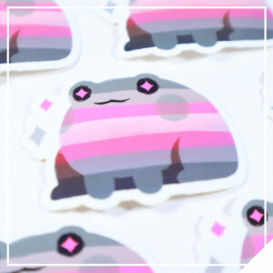 Pride Frog Sticker - Demigirl