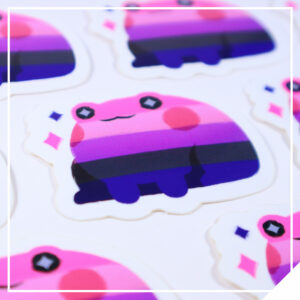 Pride Frog Sticker - Genderfluid