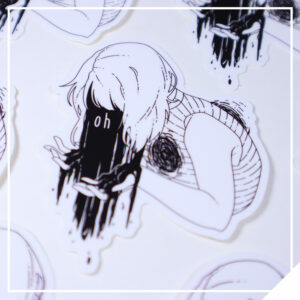 Black and White Sticker - Oh