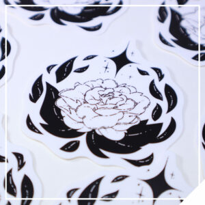 Black and White Sticker - Rose