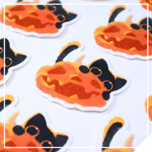 Halloween Cat Sticker - Pumpkin