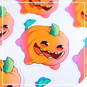 Pumpkin Dog Vinyl Sticker
