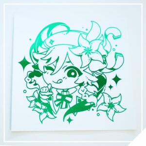 Chibi Venti - Green Foil Print
