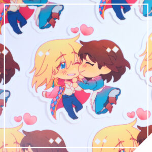 Chibi Ship Sticker - Howl and Sophie - Blonde and Brown