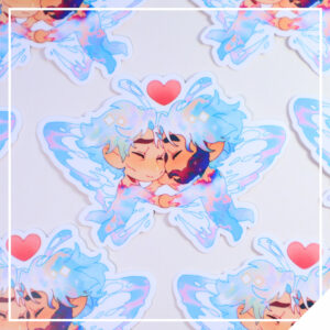 Chibi Ship Sticker - Jayvik - White and Teal